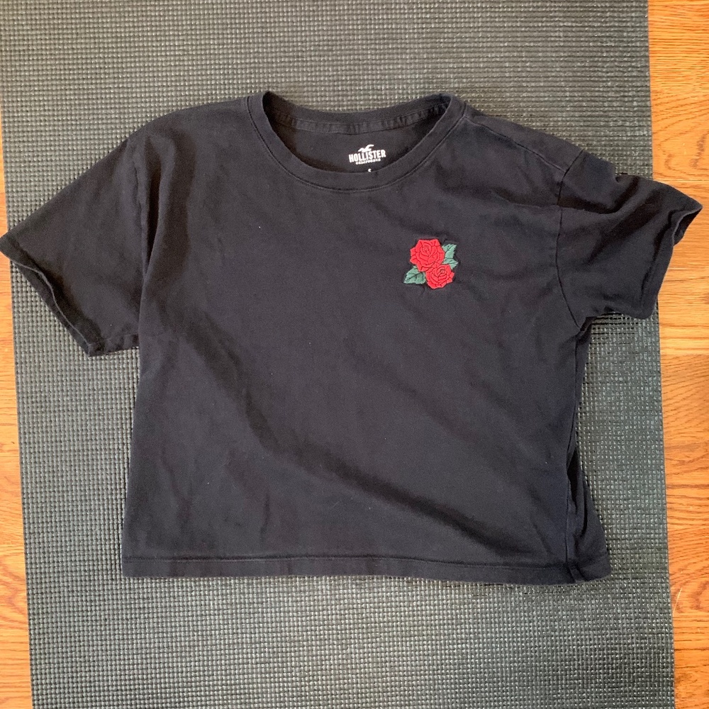 Rose pattern crop top